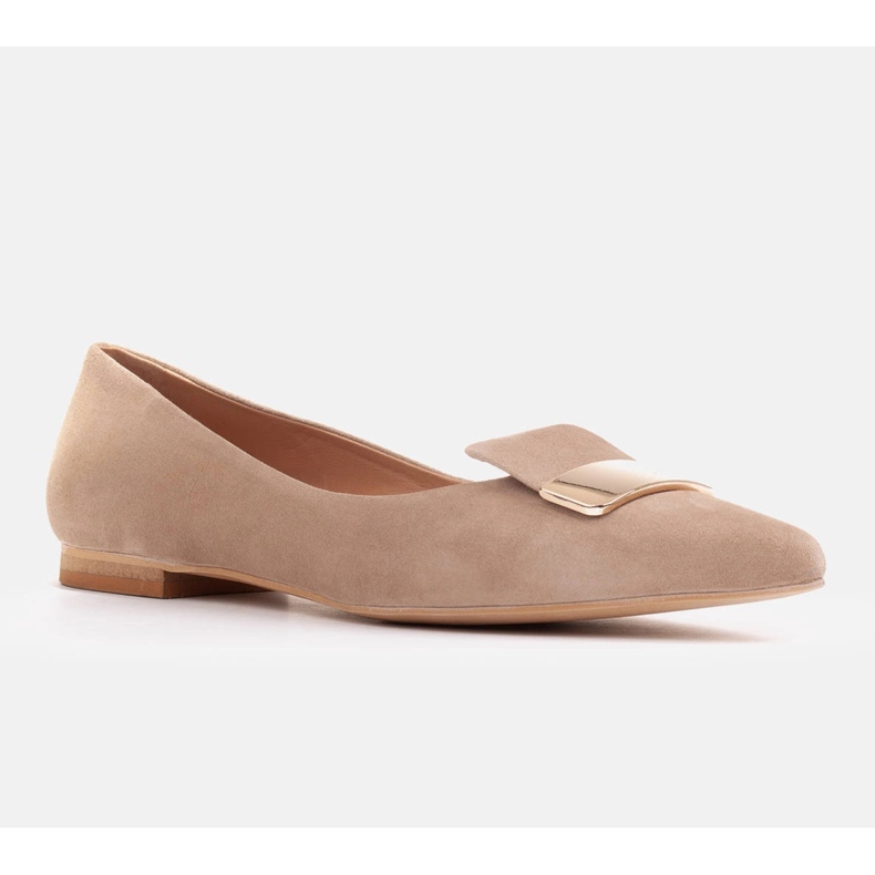 Marco Shoes Ballerinas mit Zierzunge beige 1