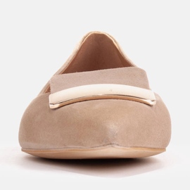 Marco Shoes Ballerinas mit Zierzunge beige 2