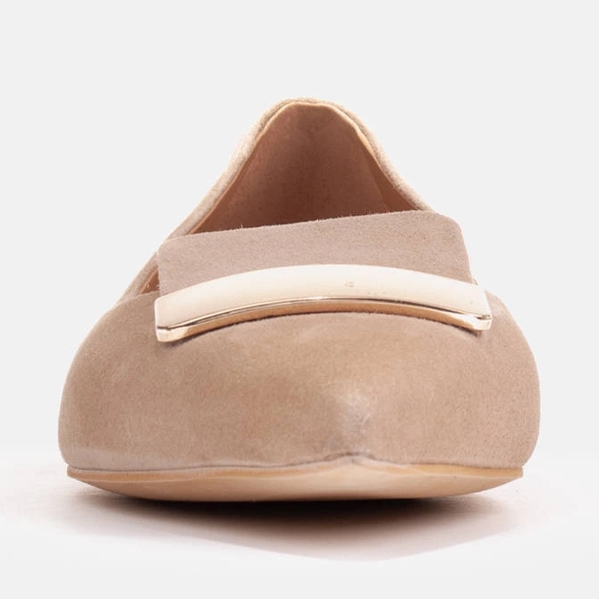 Marco Shoes Ballerinas mit Zierzunge beige 2