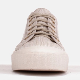 Marco Shoes Sneaker aus Stoff mit Goldfaden beige 1