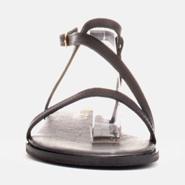 Marco Shoes Ledersandalen mit flachem Boden schwarz 2