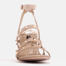 Marco Shoes Wildledersandalen mit dekorativen Nieten beige 2