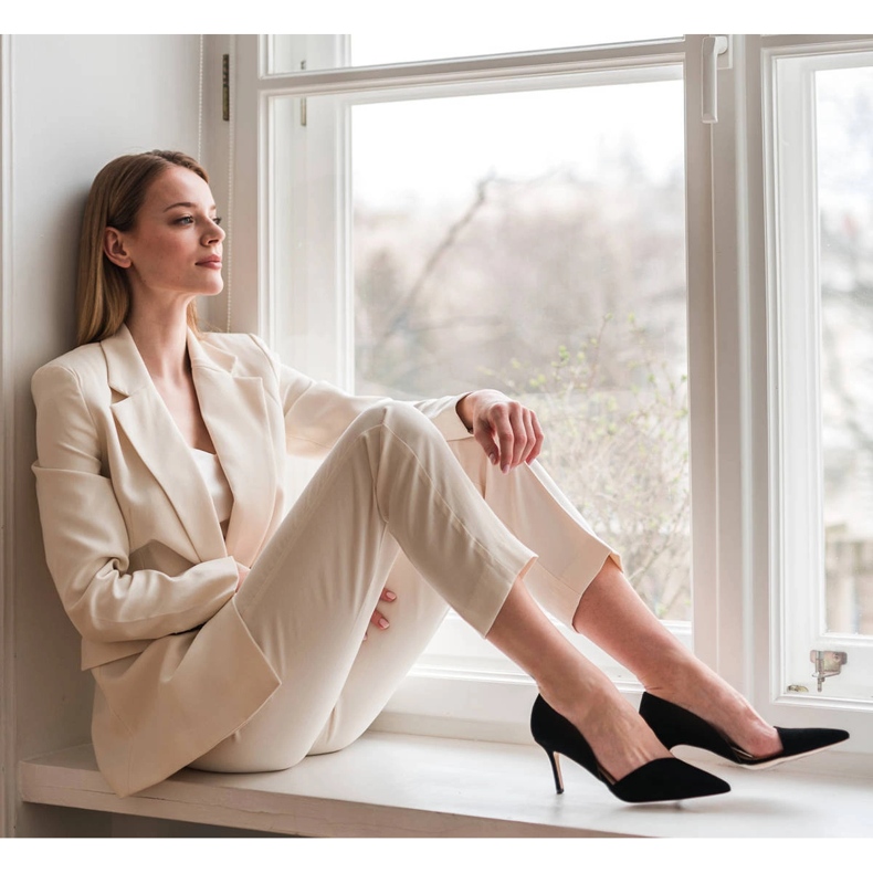 Marco Shoes Dezente Stilettos aus natürlichem Wildleder schwarz 2