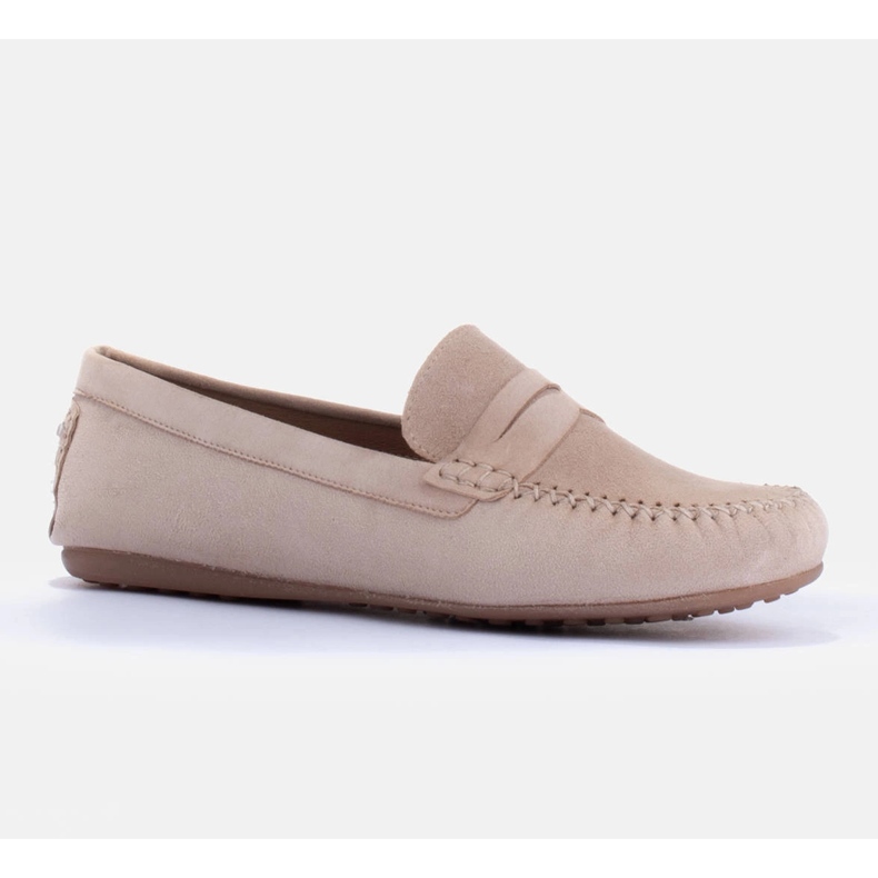Marco Shoes Klassische Loafer aus weichem Veloursleder beige 1