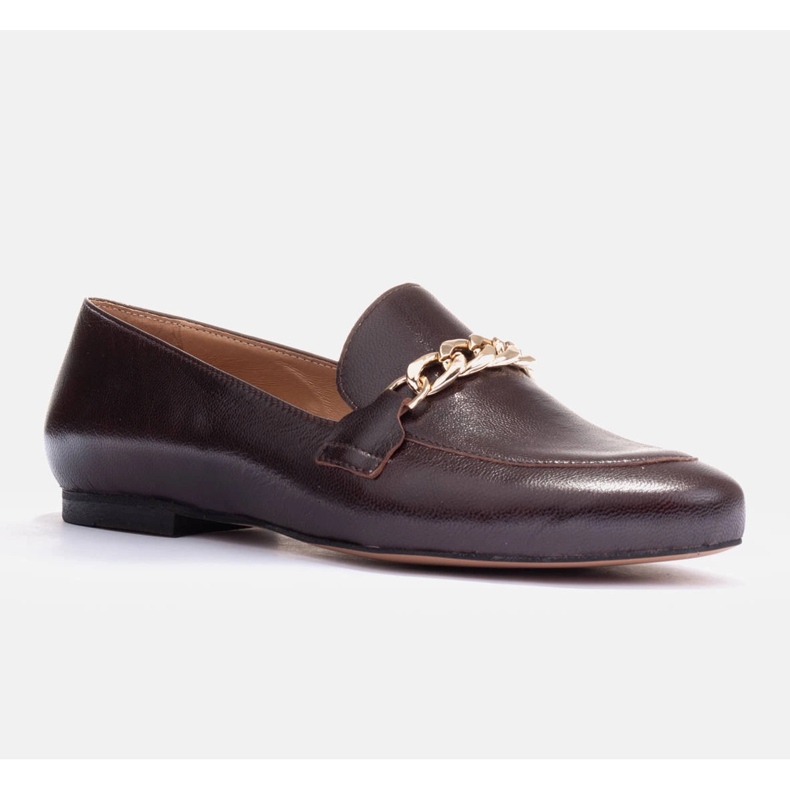 Marco Shoes Ballerinas mit goldener Kette braun 2