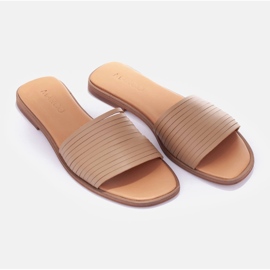 Marco Shoes Lederpantoffeln beige 1