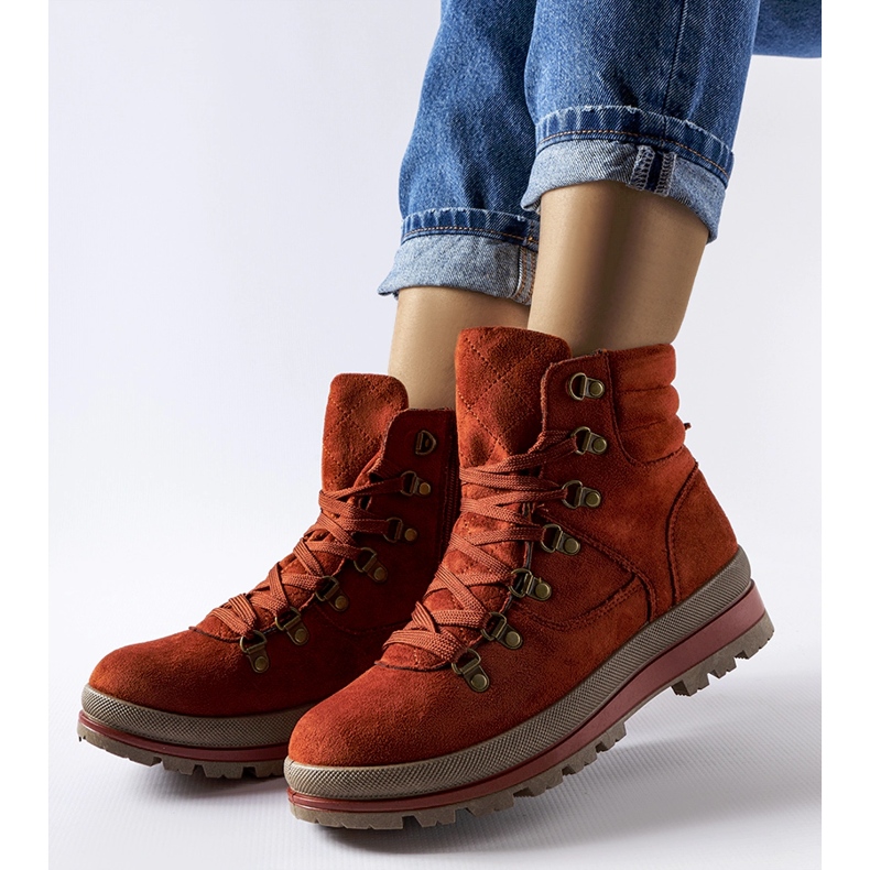 Rote isolierte Mazara-Trekkingschuhe braun 1