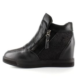 Turnschuhe auf einem versteckten Keil 2017-1 Schwarz 1