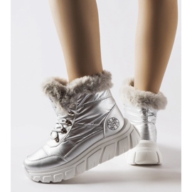 Silberne Lee Cooper LCJ-23-44-1954L Schneestiefel 1