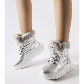 Silberne Lee Cooper LCJ-23-44-1954L Schneestiefel silber- 2