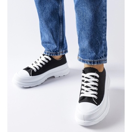 Schwarze Sneakers mit sportlicher Bettole-Sohle 1