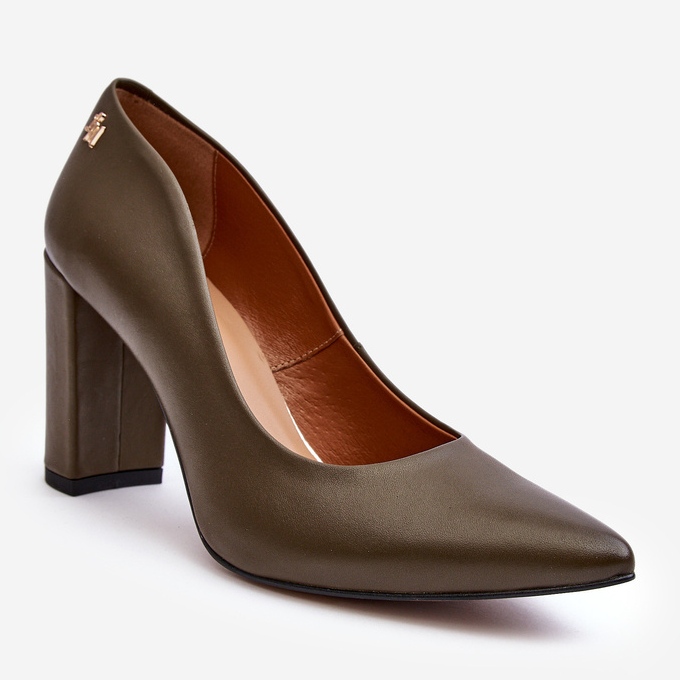 Lederpumps auf hohem Absatz Laura Messi 2624/227 Dunkelgrün 1