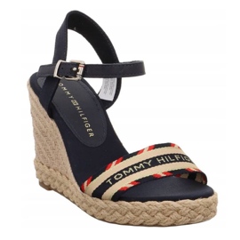 Tommy Hilfiger Corporate Webbing High Wedge Sandalen W FW0FW06295 blau 1