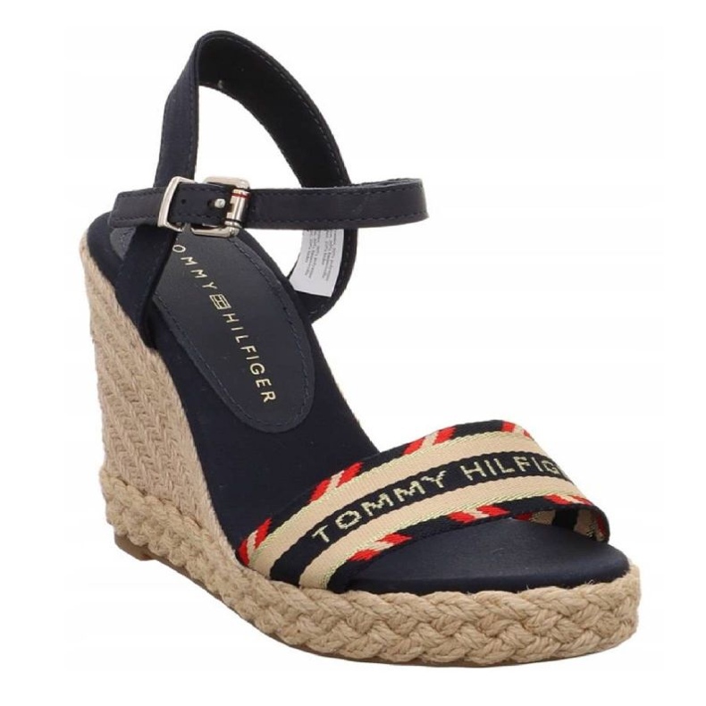 Tommy Hilfiger Corporate Webbing High Wedge Sandalen W FW0FW06295 blau 1