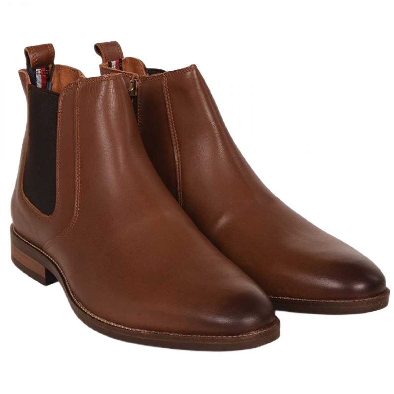 Tommy Hilfiger Essential Hilfiger Lth Chelsea M Schuhe FM0FM04182 braun 1