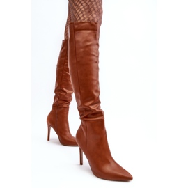 WS1 Overknee-Stiefel für Damen mit hohem Absatz, braun Sirenpha 2