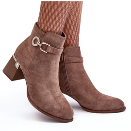 WJ2 Modische Damen-Stiefeletten aus braunem Wildleder Nola 9