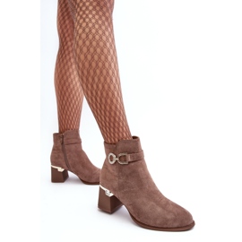 WJ2 Modische Damen-Stiefeletten aus braunem Wildleder Nola 5