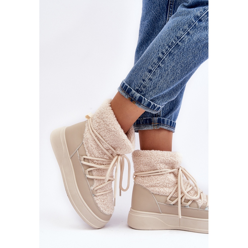 FG2 Plateau-Schneestiefel für Damen Hellbeige Ahatissa 2