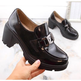 Schwarze Lackleder-Slipper auf hohem Absatz Filippo DP4785 1