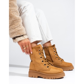 Shelovet Arbeitsschuhe aus Kamel-Wildleder für Damen braun 1