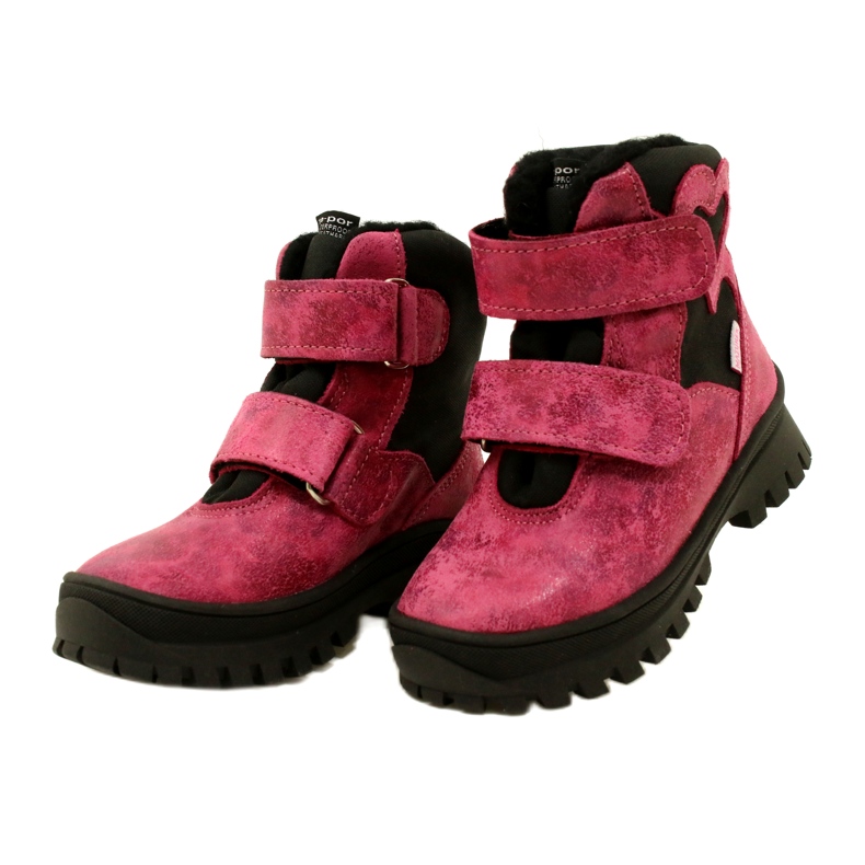 Mädchen von Mädchen Leder Schnee Stiefel wasserdichte Stiefel te-por Mazurek 1351 Pink rosa 3