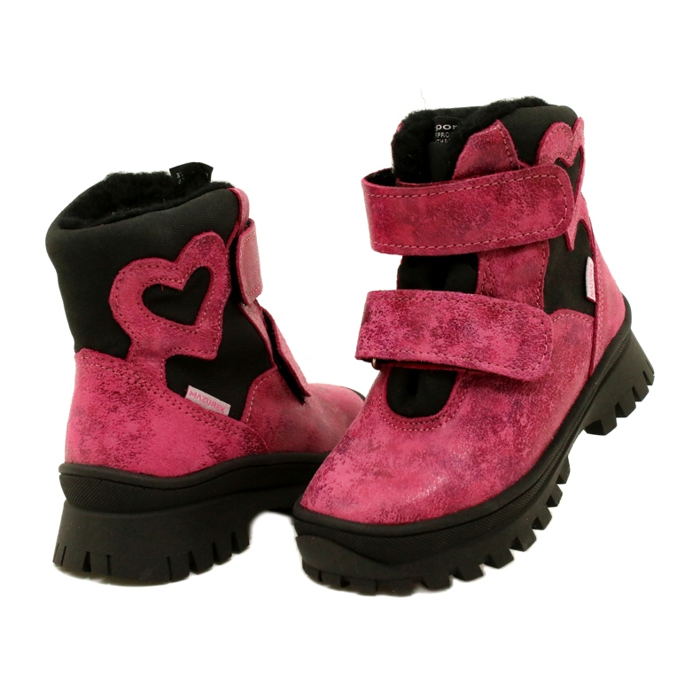 Mädchen von Mädchen Leder Schnee Stiefel wasserdichte Stiefel te-por Mazurek 1351 Pink rosa 4