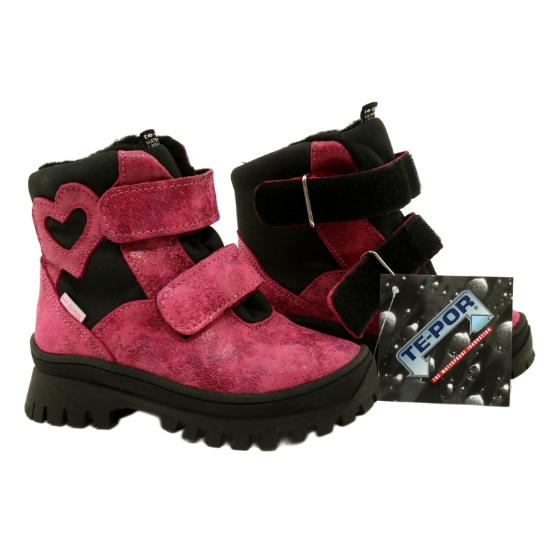 Mädchen von Mädchen Leder Schnee Stiefel wasserdichte Stiefel te-por Mazurek 1351 Pink rosa 7