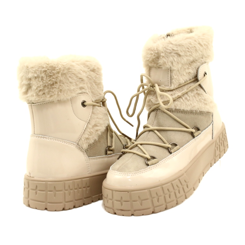 Filippo Schneestiefel mit Fell lackiertem Beige Fell 8