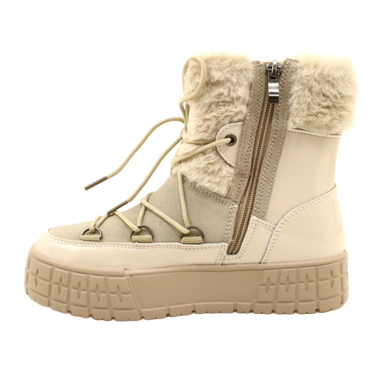 Filippo Schneestiefel mit Fell lackiertem Beige Fell 6