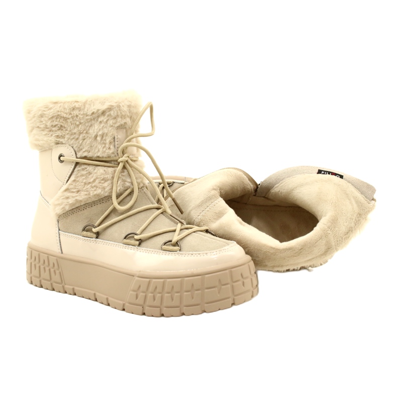 Filippo Schneestiefel mit Fell lackiertem Beige Fell 9