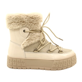 Filippo Schneestiefel mit Fell lackiertem Beige Fell 4