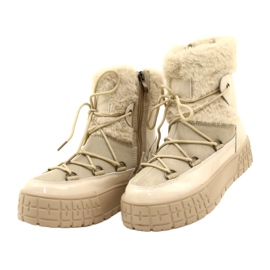 Filippo Schneestiefel mit Fell lackiertem Beige Fell 7
