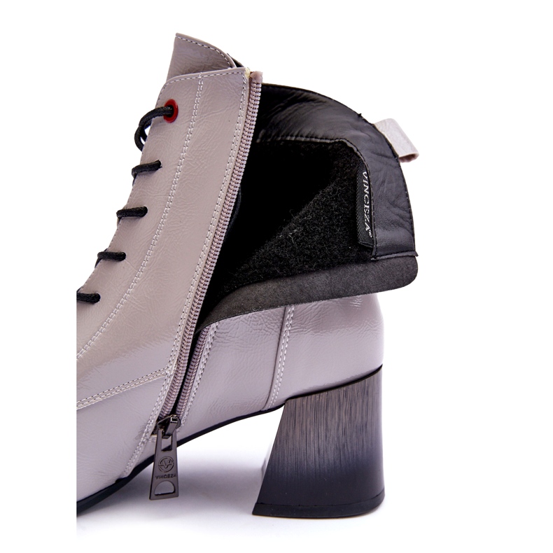 Vinceza Graue Lackstiefeletten 1