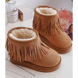 Isolierte Kinder-Schneestiefel mit dekorativen Fransen Camel Nimia braun 3