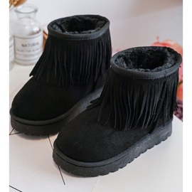 Isolierte Kinder-Schneestiefel mit dekorativen Fransen, Black Nimia schwarz 1