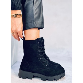 Arbeitsstiefel aus schwarzem Wildleder von Pansy 1