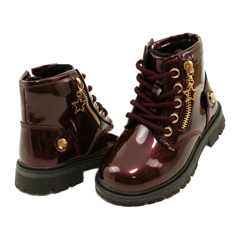 Miss Mädchenstiefel, Lackleder, Stern 23DZ23-6593, Burgund rot 4