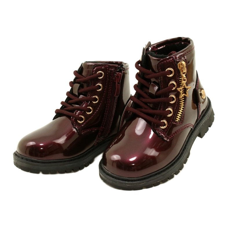 Miss Mädchenstiefel, Lackleder, Stern 23DZ23-6593, Burgund rot 3