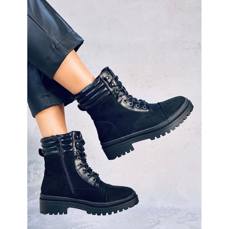 Gaba Schwarze Arbeitsstiefel für Damen 2