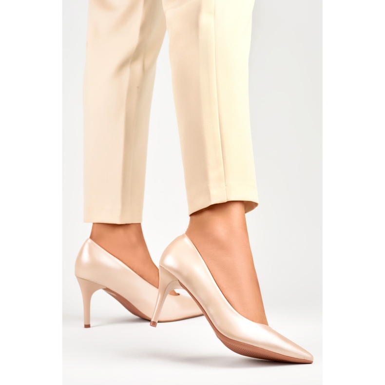 Puderhohe Damen-High-Heels beige 1