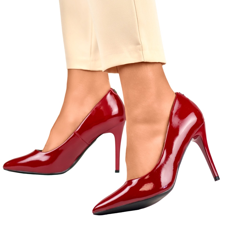 Rote Lack-Stilettos für Damen 1
