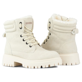 Beige isolierte Damen-Wanderstiefel 1