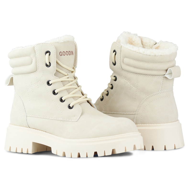 Beige isolierte Damen-Wanderstiefel 1