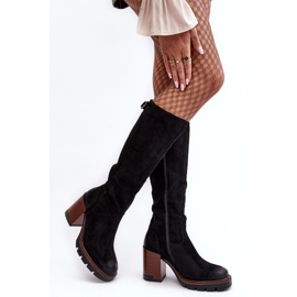 Vinceza Schwarze, isolierte Alzeta-Stiefel mit klobigem Absatz und hohem Absatz für Damen 2