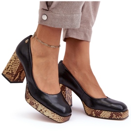 Frauenlederpumpen Laura Messi 2599 Schwarz 4