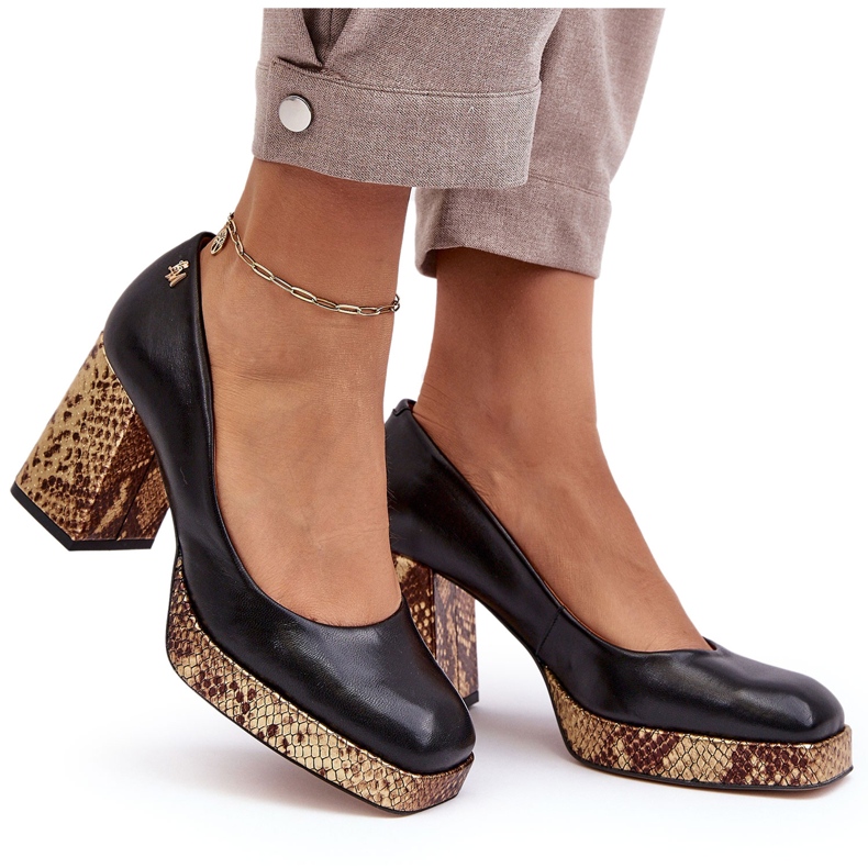 Frauenlederpumpen Laura Messi 2599 Schwarz 4