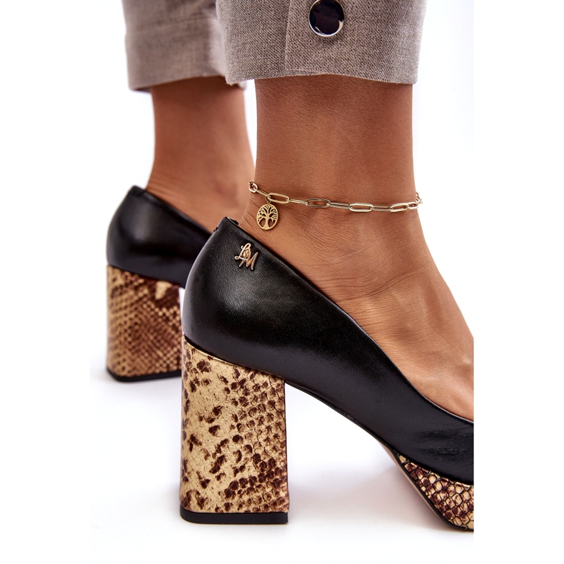 Frauenlederpumpen Laura Messi 2599 Schwarz 2