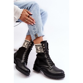 Damen-Arbeiterstiefel mit Socke Schwarz Hakina 1
