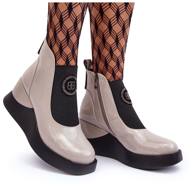 Lederkeilstiefel S.Barski MR870-22 Hellgrau 4